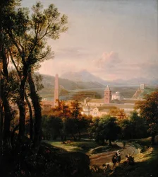 Uitzicht op het Piazza del Popolo vanuit de Pincio Tuinen